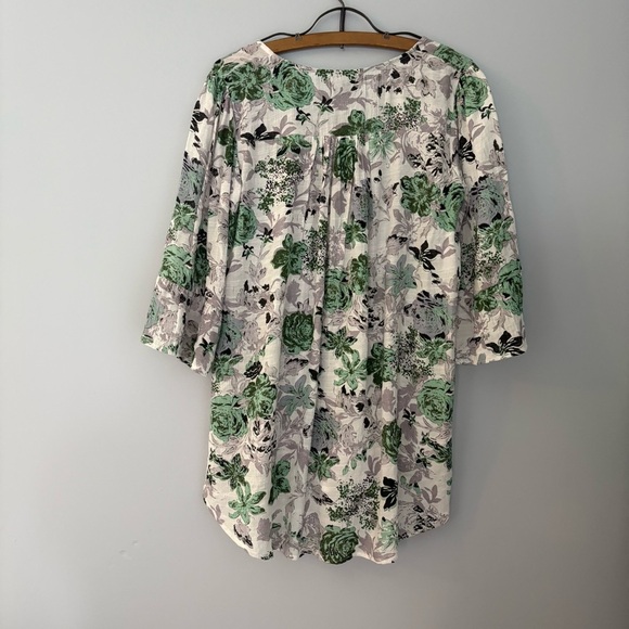 Papillon Woman’s S Floral Print Tunic Top Bell Sleeve - Picture 5 of 7